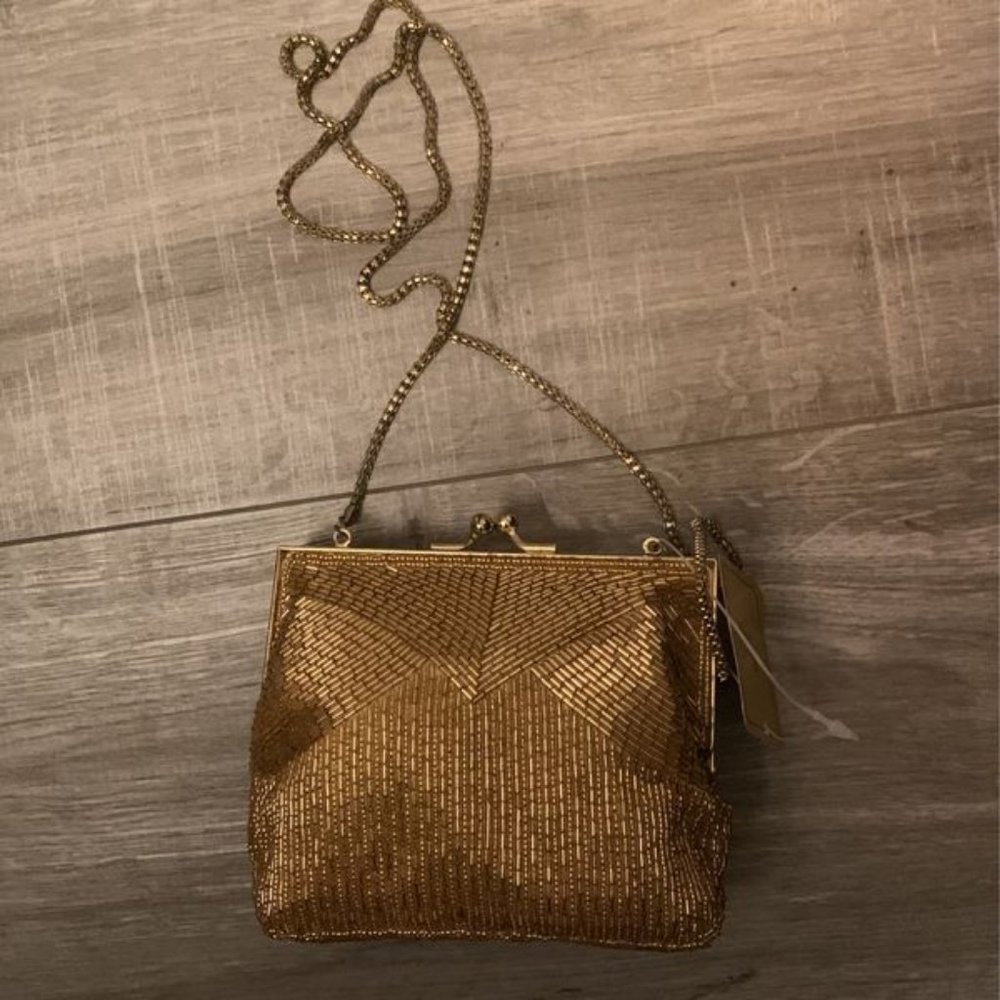 Brand New! Mini Gold Evening Purse - Picture 2 of 3